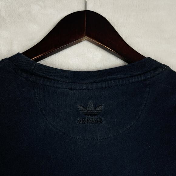 Adidas Originals Mens S Black 3D Trefoil Embroidered Logo T Shirt Retro Sport - Picture 4 of 8